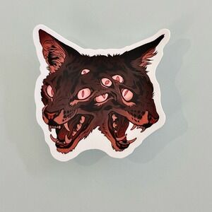 5/$10 Waterproof Vinyl Sticker- Canis Albus Two Headed Hellcat